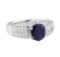 2.01 ctw Sapphire and Diamond Ring - 14KT White Gold