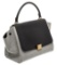 Celine Gray Wool Black Leather Medium Trapeze Bag