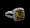 5.31 ctw Ametrine and Diamond Ring - 14KT White Gold