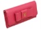 Prada Pink Saffiano Leather Lux Fiocco Bow Wallet