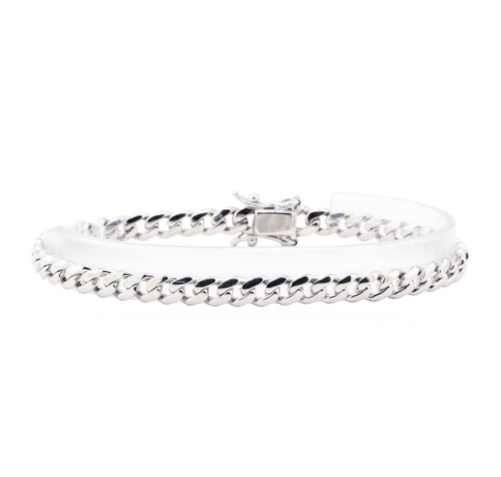 Curb Link Bracelet - 14KT White Gold