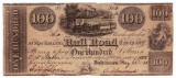 1838 $100 Susqueillvvna Railroad, Co., Baltimore, MD - Obsolete Bank Note