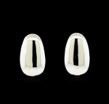 Pear Shape Post Earrings - Rhodium