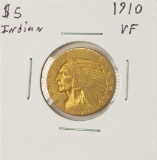 1910 $5 Indian Head Half Eagle Gold Coin