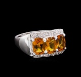Crayola 2.40 ctw Citrine and White Sapphire Ring - .925 Silver