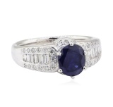 2.01 ctw Sapphire and Diamond Ring - 14KT White Gold