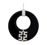 0.25 ctw Diamond and Onyx Pendant - 18KT White Gold