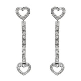 14k White Gold 0.92CTW Diamond Earrings, (SI3/G-H)