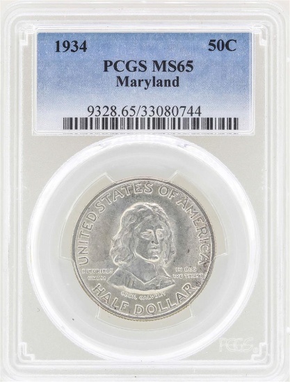 1934 Maryland Tercentenary Commemorative Half Dollar Coin PCGS MS65