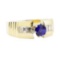 1.30 ctw Sapphire and Diamond Ring - 14KT Yellow Gold