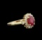 1.59 ctw Ruby and Diamond Ring - 14KT Yellow Gold