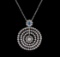 5.32 ctw Diamond Pendant With Chain - 14KT White Gold