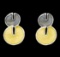 Double Circle Dangle Earrings - Rhodium Plated