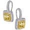 18k Two Tone Gold 2.19CTW Diamond Earrings, (VS2 /VS1 /G-H/Light Yellow /Light Y