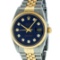 Rolex Mens 2 Tone 14K Blue Diamond 36MM Datejust Wriswatch