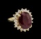 8.25 ctw Ruby and Diamond Ring - 14KT Yellow Gold