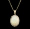 13.41 ctw Opal and Diamond Pendant With Chain - 14KT Yellow Gold