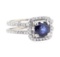 1.37 ctw Sapphire And Diamond Ring - 14KT White Gold
