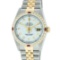 Rolex Mens 2 Tone 14K Silver Diamond & Ruby Datejust Wristwatch