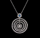 5.32 ctw Diamond Pendant With Chain - 14KT White Gold