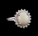 2.10 ctw Opal and Diamond Ring - 14KT White Gold