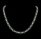 12.67 ctw Emerald and Diamond Necklace - 18KT White Gold
