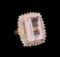 18.09 ctw Kunzite and Diamond Ring - 14KT Rose Gold