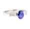 1.60 ctw Sapphire and Diamond Ring - 14KT White Gold