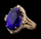 16.75 ctw Tanzanite and Diamond Ring - 14KT Rose Gold