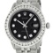 Rolex Mens Stainless Steel Black Jubilee 3 ctw Diamond Datejust Wristwatch