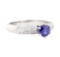 0.95 ctw Sapphire And Diamond Ring - 18KT White Gold