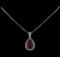 17.94 ctw Tourmaline and Diamond Pendant With Chain - 18KT White Gold