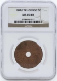 1888/7 Belgian Congo 5 Centimes Coin NGC MS65RB