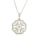 0.05 ctw Diamond Pendant With Chain - 14KT White Gold