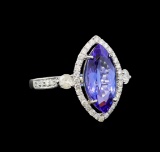 14KT White Gold 2.78 ctw Tanzanite and Diamond Ring