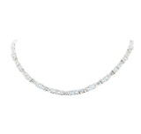 15.84 ctw Aquamarine and Diamond Necklace - 14KT White Gold