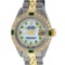 Rolex Ladies 2 Tone 14K MOP Diamond & Emerald Datejust Wristwatch