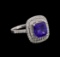 14KT White Gold 3.67 ctw Tanzanite and Diamond Ring