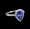 2.20 ctw Tanzanite and Diamond Ring - 14KT White Gold