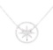 0.38 ctw Diamond Starburst and Circle Pendant with Chain - 18KT White Gold