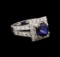 14KT White Gold 3.08 ctw Sapphire and Diamond Ring