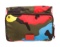 Valentino Psychedelic Camo Rockstud Nylon Leather Clutch Bag