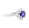 1.81 ctw Sapphire And Diamond Ring - 18KT White Gold