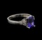 1.74 ctw Tanzanite and Diamond Ring - 14KT White Gold