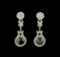 4.12 ctw Diamond Earrings - 14KT White Gold