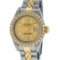 Rolex Ladies 2 Tone 14K Champagne Diamond Datejust Wriswatch