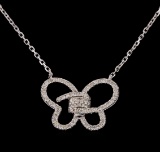 0.50 ctw Diamond Necklace - 14KT White Gold