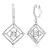 18k White Gold 1.66CTW Diamond Earrings, (VS2-SI1/SI1/H-J/H)