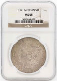 1921 $1 Morgan Silver Dollar Coin NGC MS65