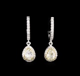 2.58 ctw Diamond Earrings - 14KT Two-Tone Gold